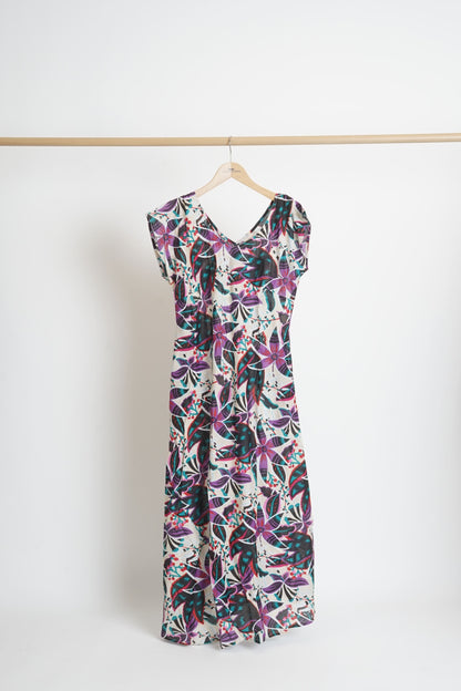 Robe longue imprimée voile de coton bio ALAIA