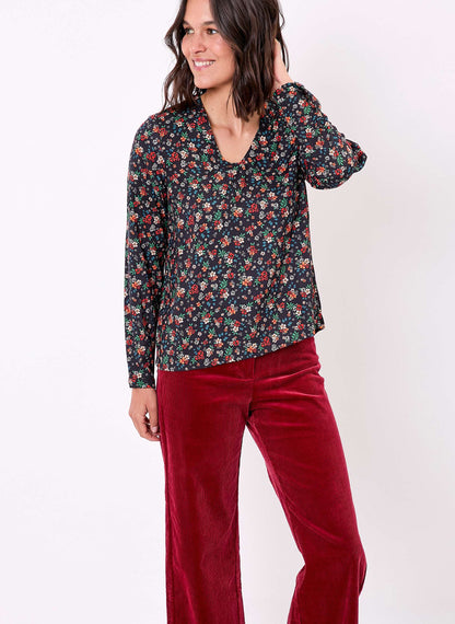 Blouse imprimée fluide col V GARYLY