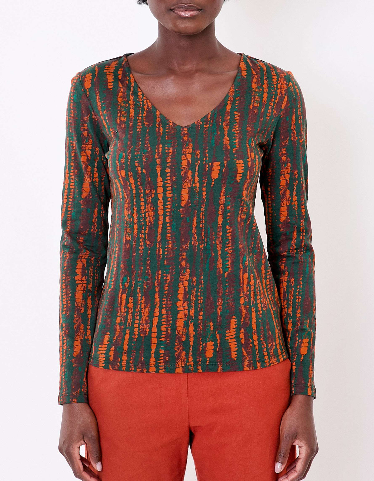T-shirt col v imprimé coton bio VANPUR