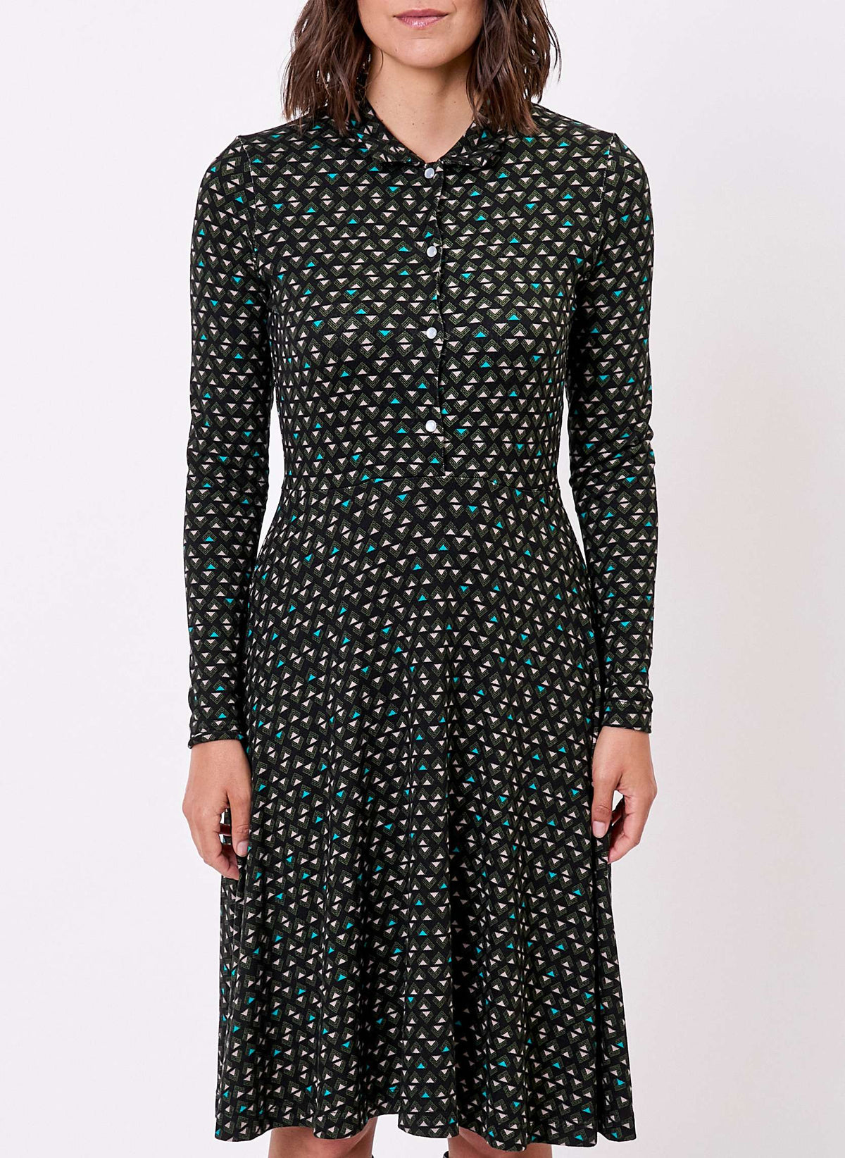Robe chemise maille fluide imprimée SANDA