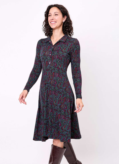 Robe chemise maille fluide imprimée SANDA