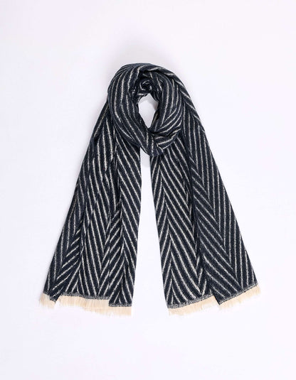 Écharpe chevron à franges HAMIDA
