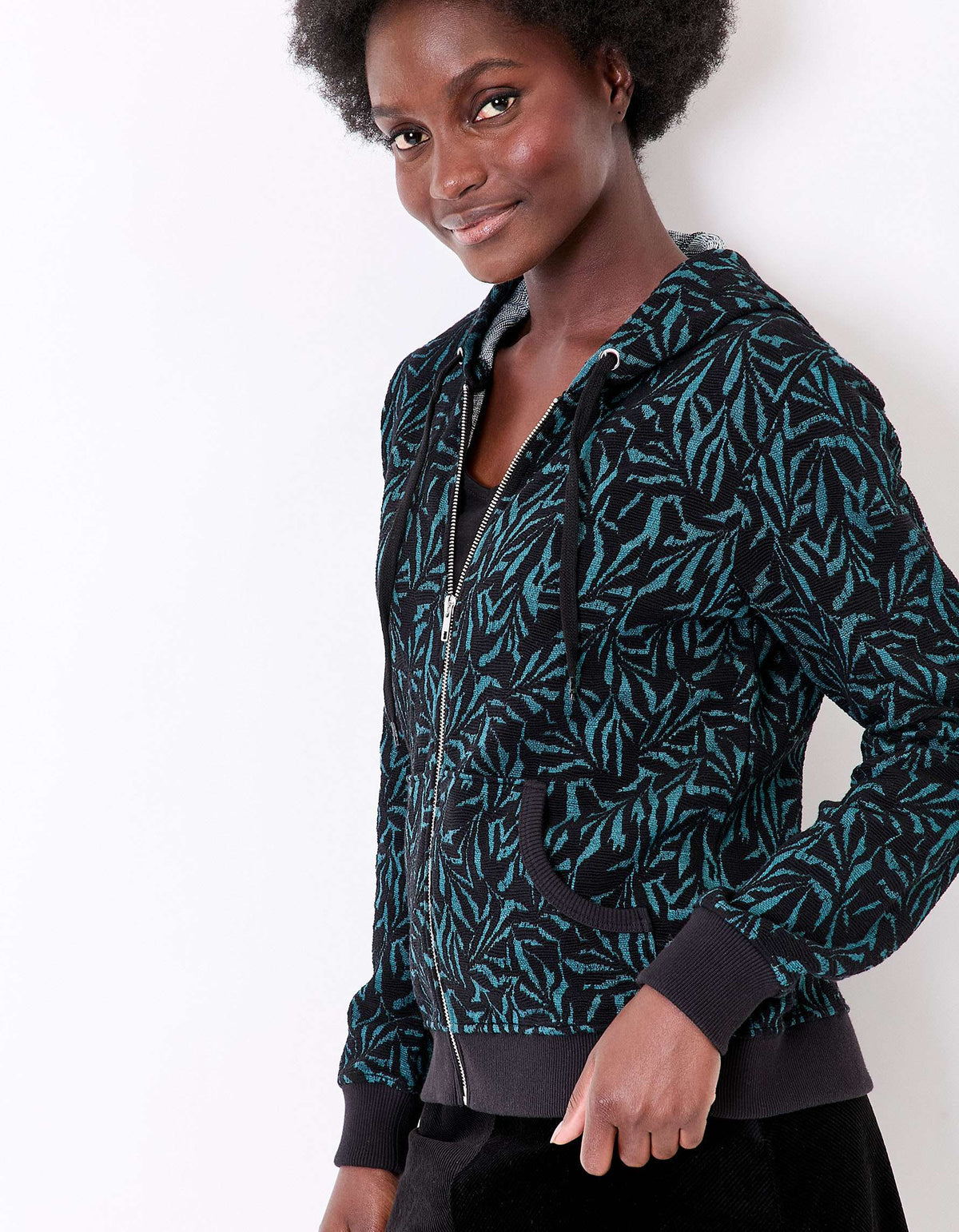 Sweat  zippé maille jacquard YUMI