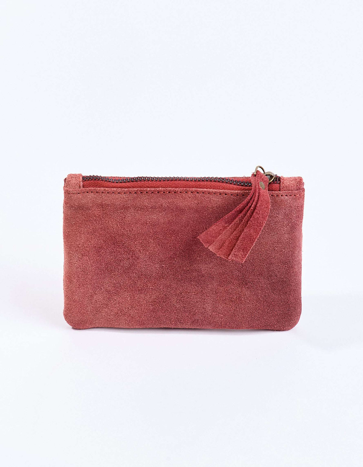 Petite pochette zippée en Suede de cuir YADAV