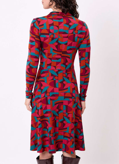 Robe chemise maille fluide imprimée SANDA