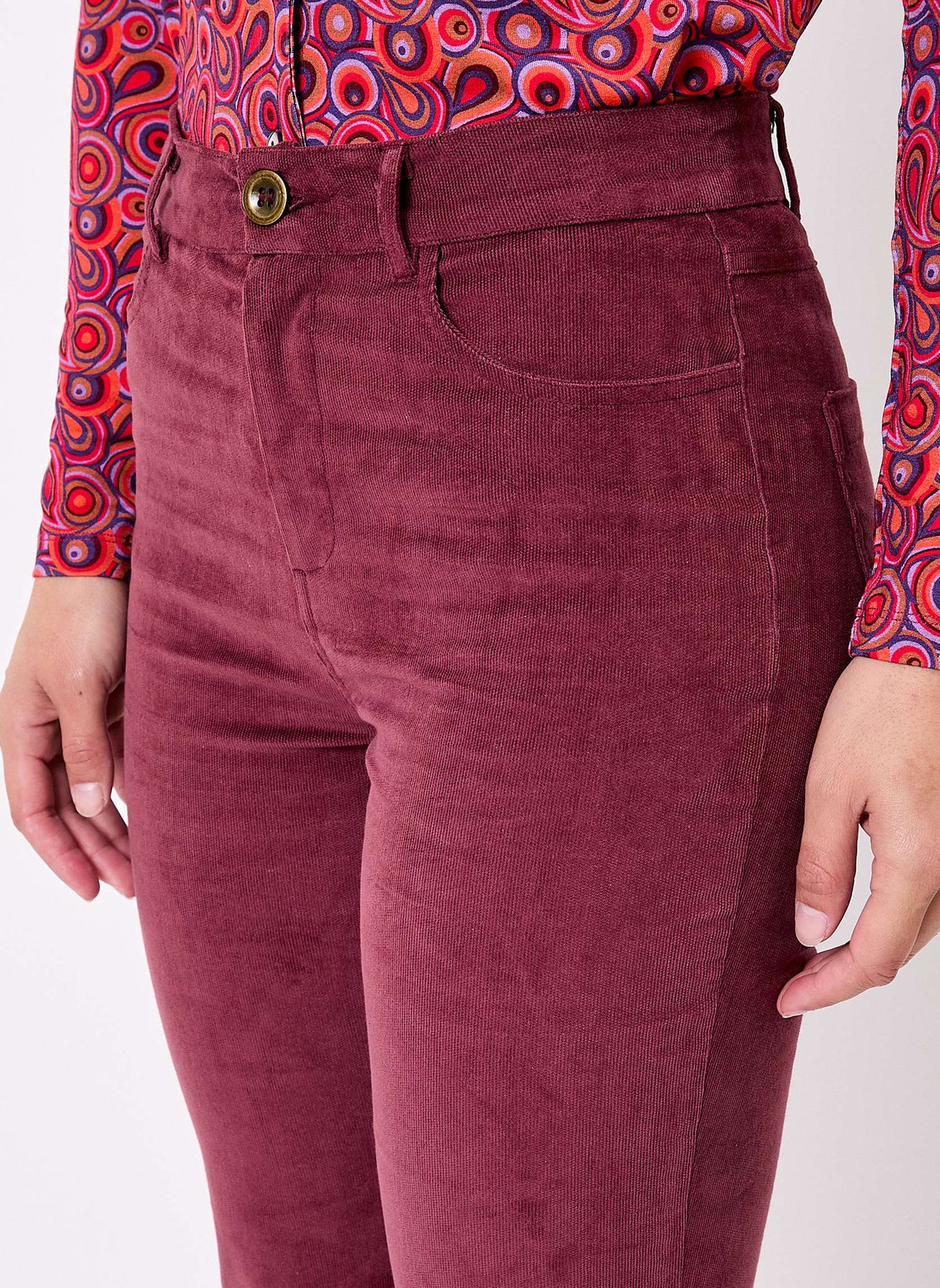 Pantalon flare velours côtelé bio LULU