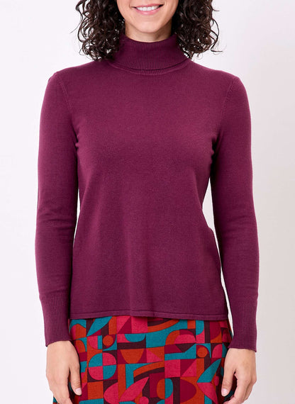 Pull maille col roulé uni BHOLA