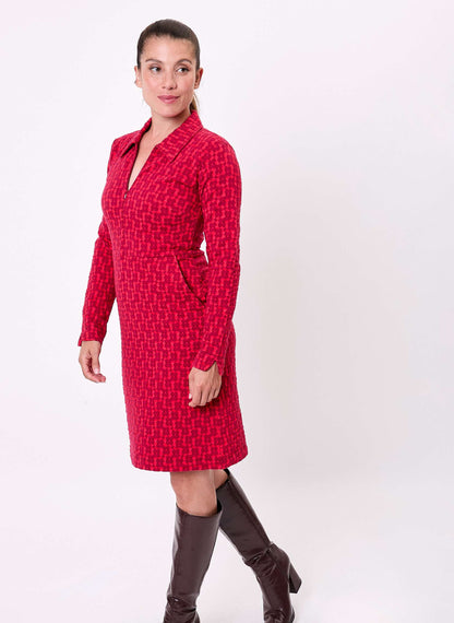 Robe maille jaquard bio col zippé CLELIE