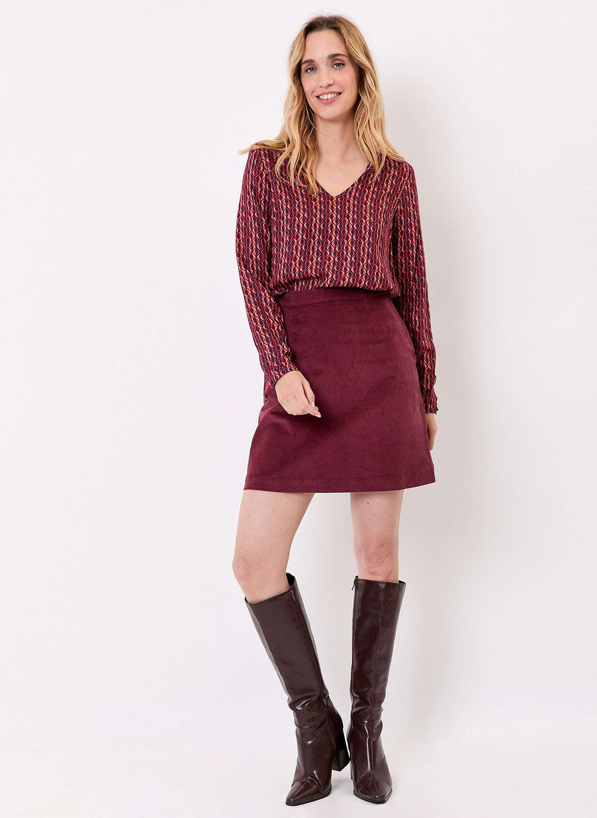 Jupe courte évasée velours bio LINETTE