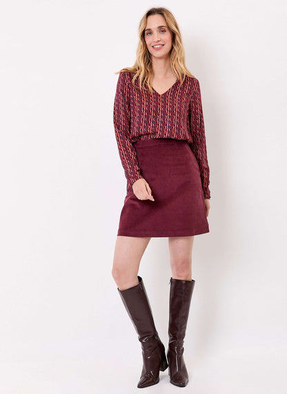 Jupe courte évasée velours bio LINETTE