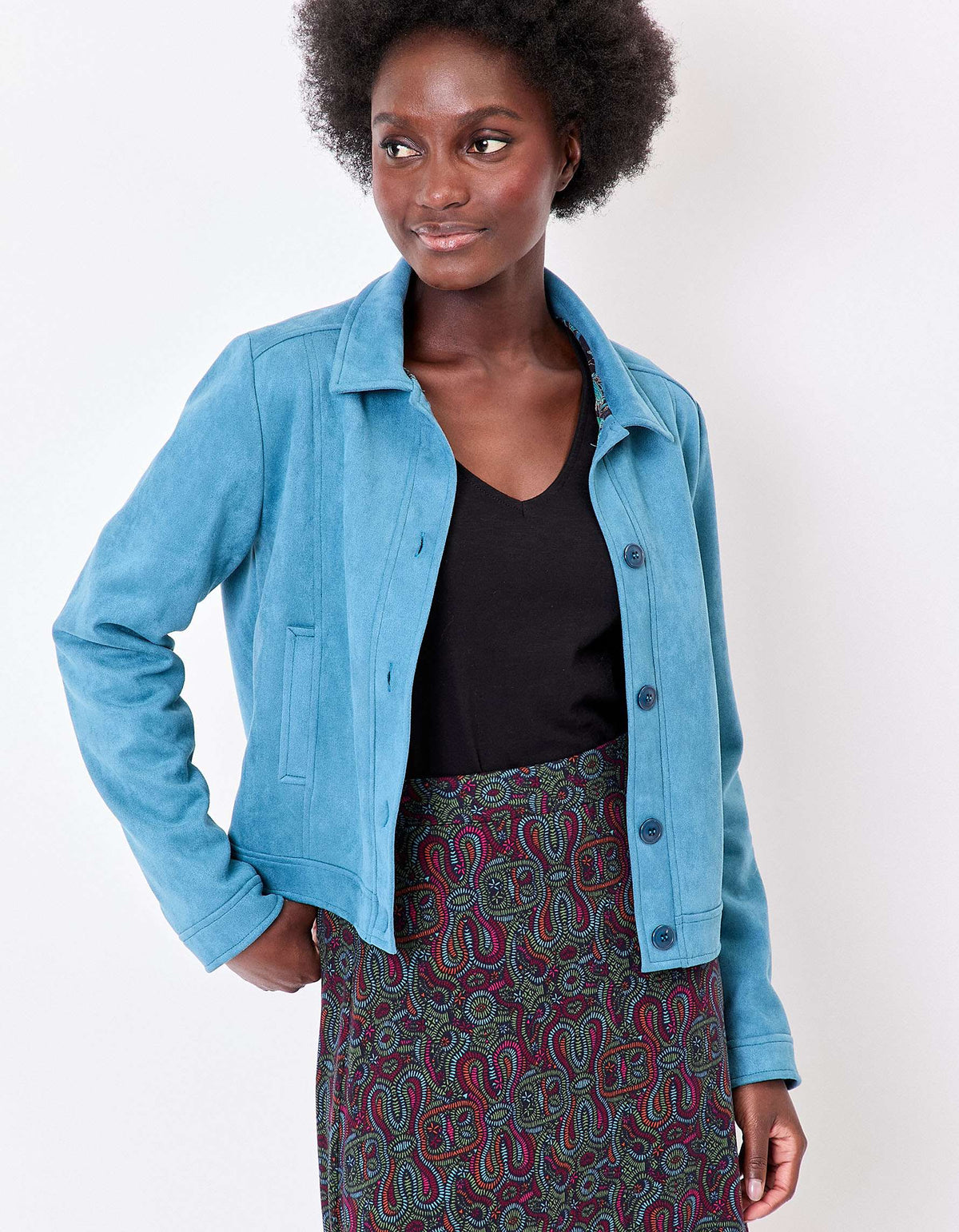 Veste courte suédine doublée AJDA