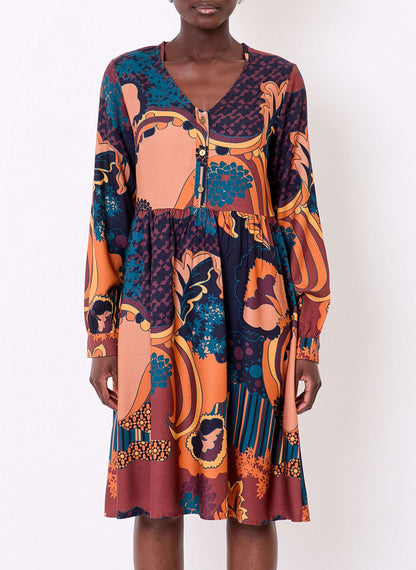 Robe empire fluide imprimée EUDOKO