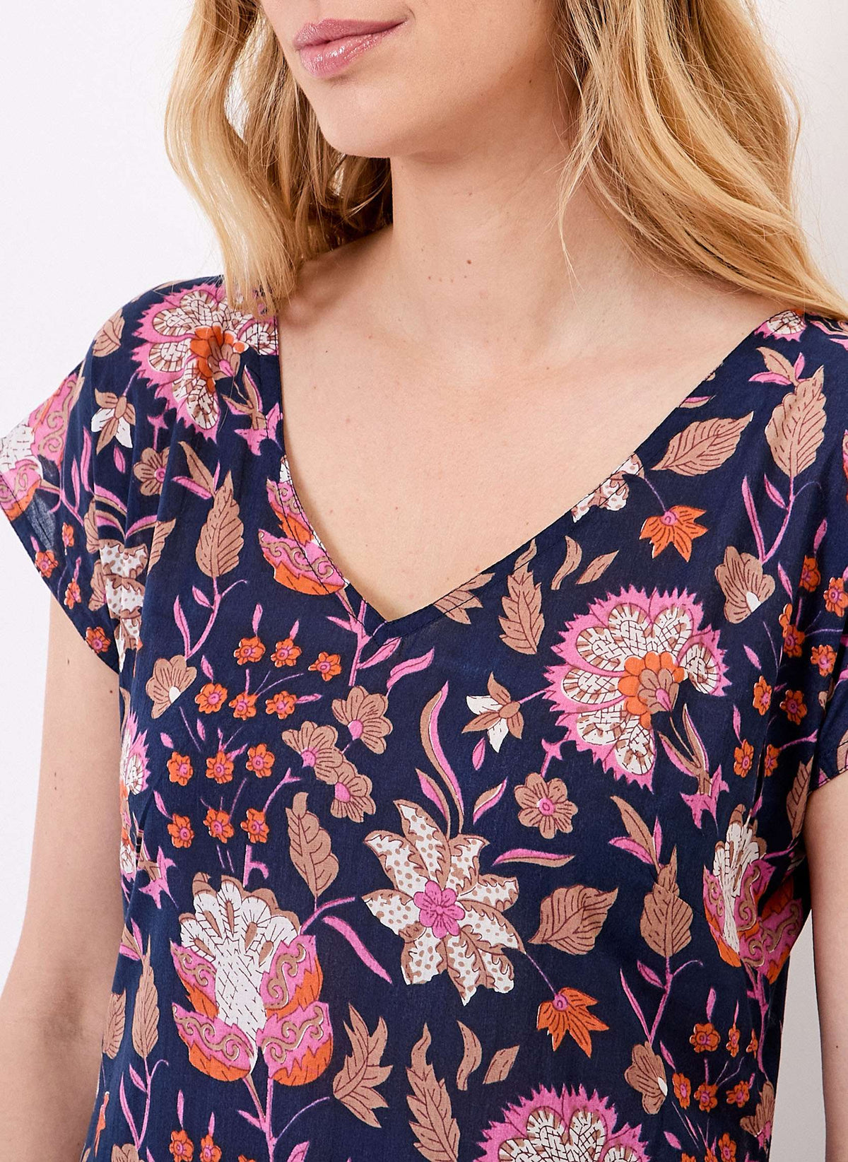 Robe longue imprimée voile de coton bio ALAIANE