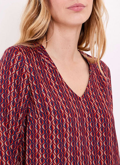 Blouse imprimée fluide col V GARYLY