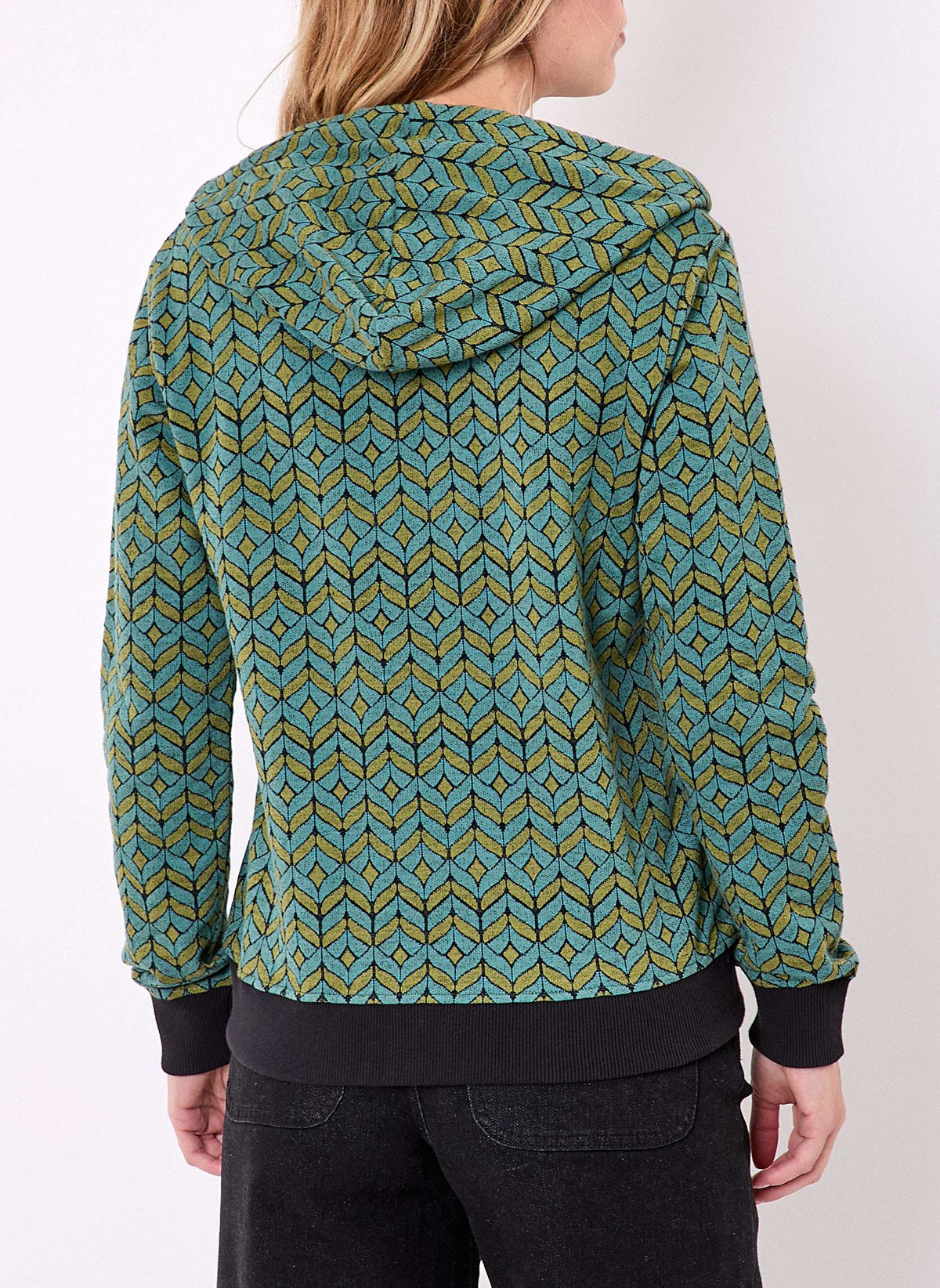 Sweat zippé maille jacquard YUMI