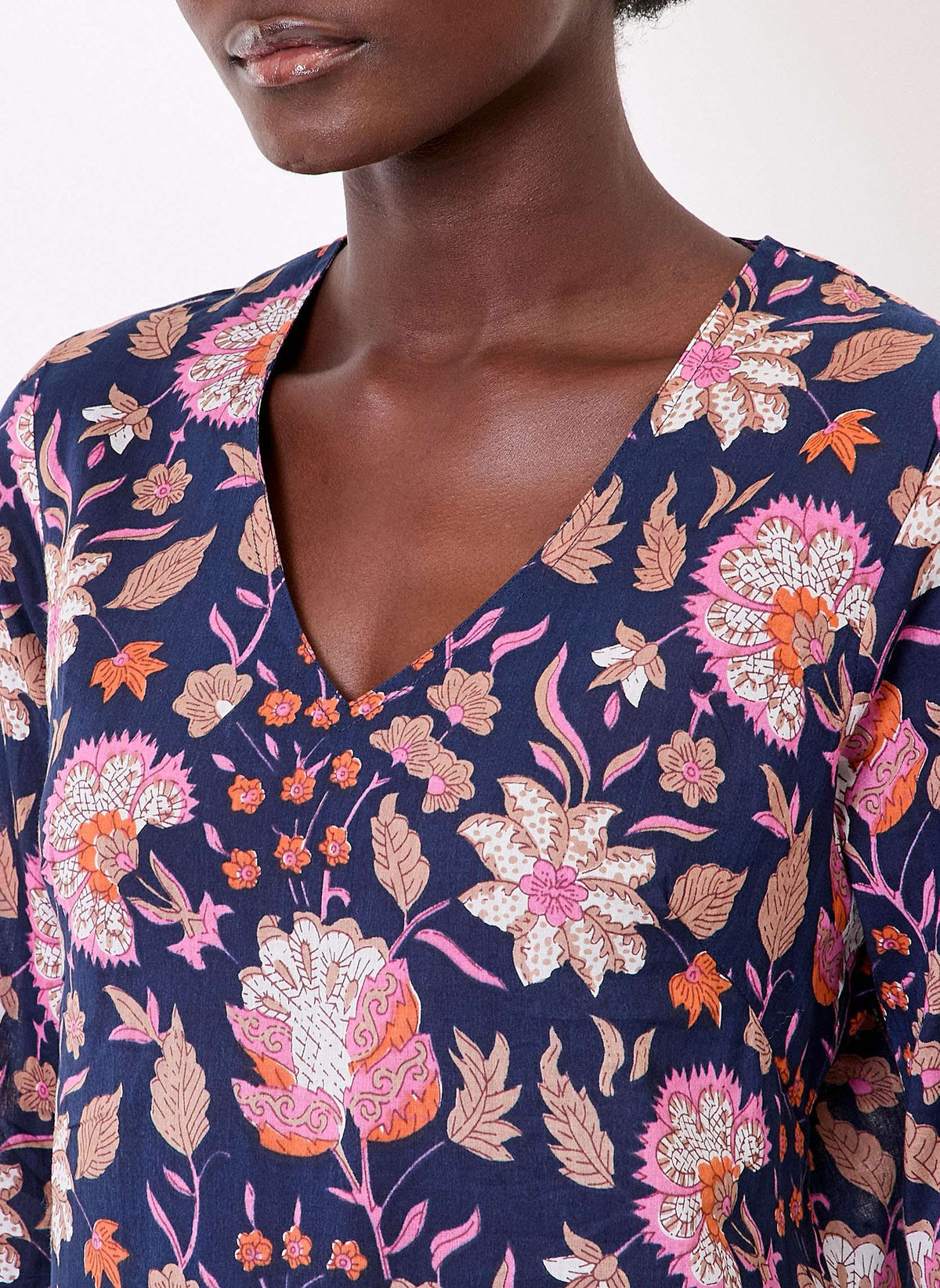 Tunique imprimée voile de coton bio LAURIE