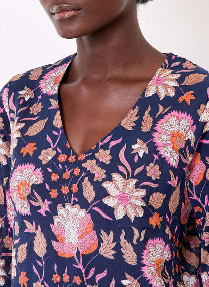 Tunique imprimée voile de coton bio LAURIE