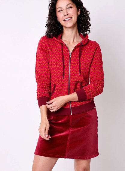 Sweat zippé maille jacquard YUMI