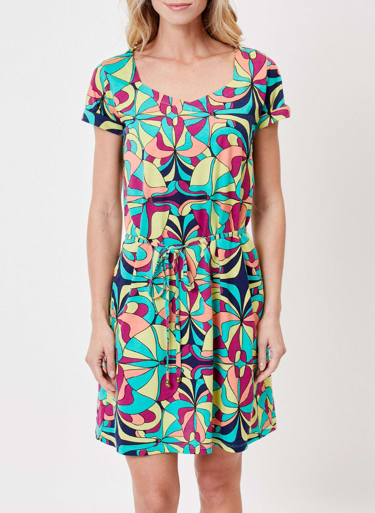 Robe coton col cœur à nouer FIT