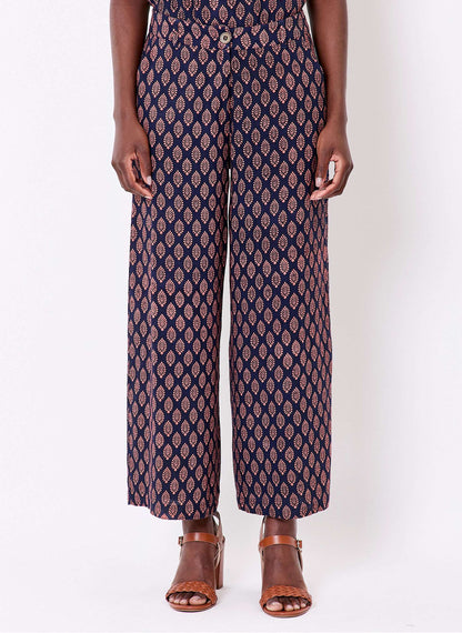 Pantalon imprimé large fluide 7/8 AMELIA