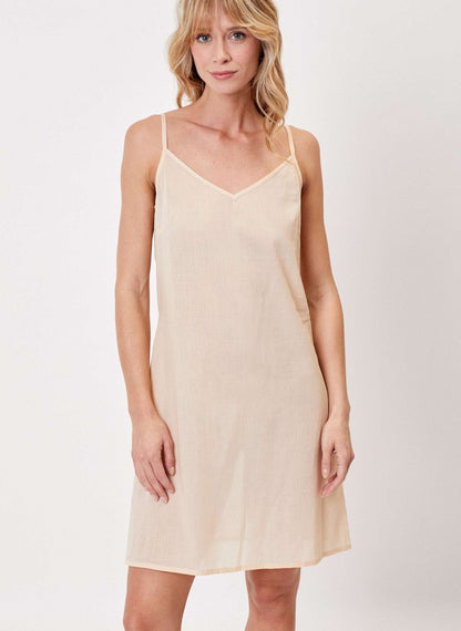 Dessous de robe en voile de coton bio unie FIONA