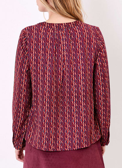Blouse imprimée fluide col V GARYLY