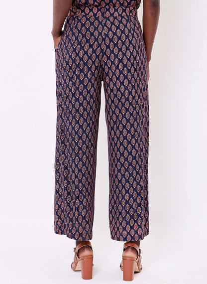 Pantalon imprimé large fluide 7/8 AMELIA