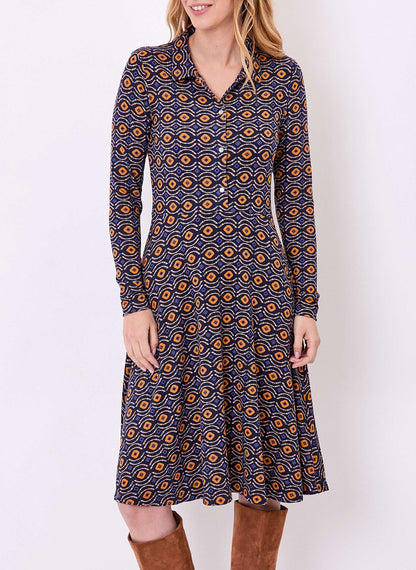 Robe chemise maille fluide imprimée SANDA