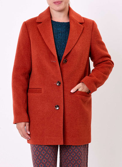 Manteau droit lainage uni AUDREY