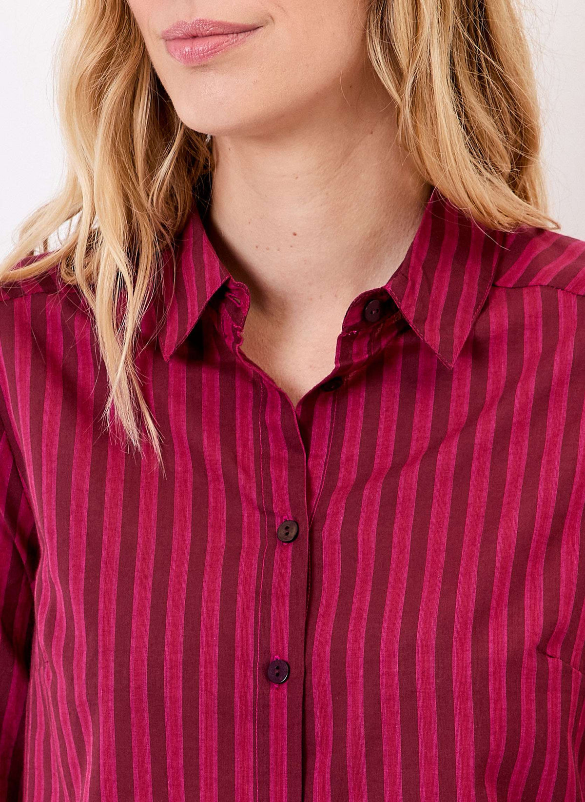 Chemise rayée droite voile de coton bio FEBINY