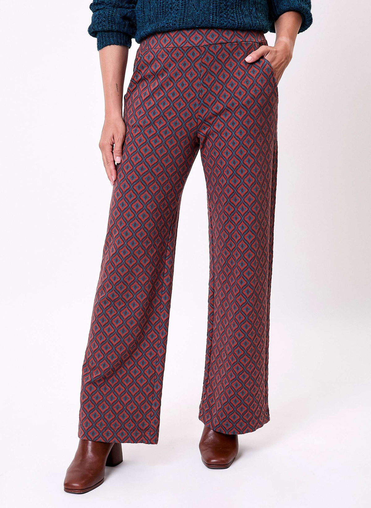Pantalon ample maille jaquard bio PALMERO