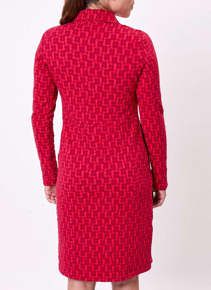 Robe maille jaquard bio col zippé CLELIE