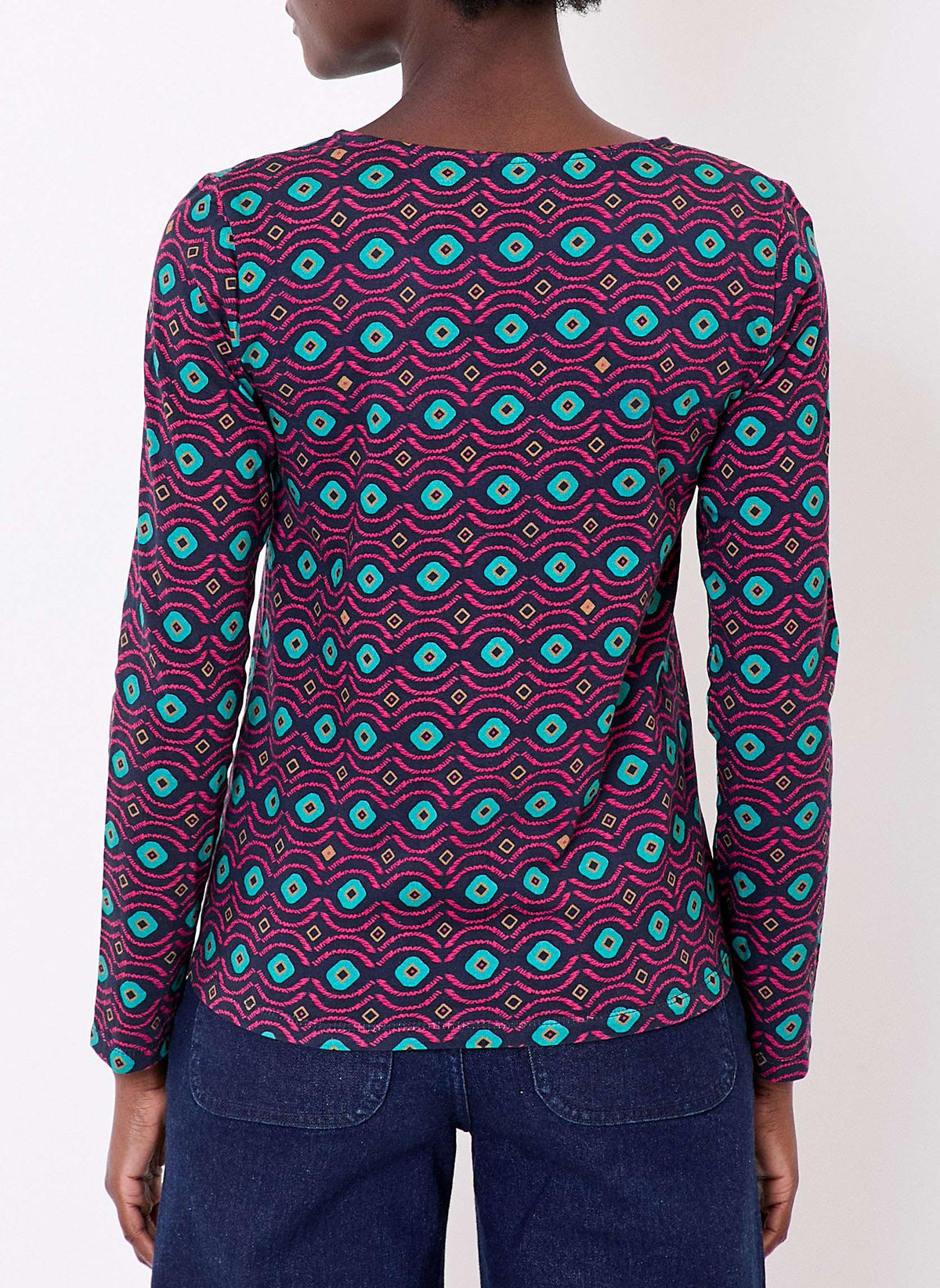 T-shirt col v imprimé coton bio VANPUR