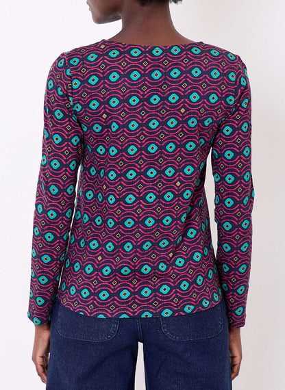 T-shirt col v imprimé coton bio VANPUR