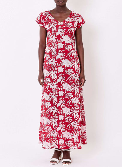 Robe longue imprimée voile de coton bio ALAIANE