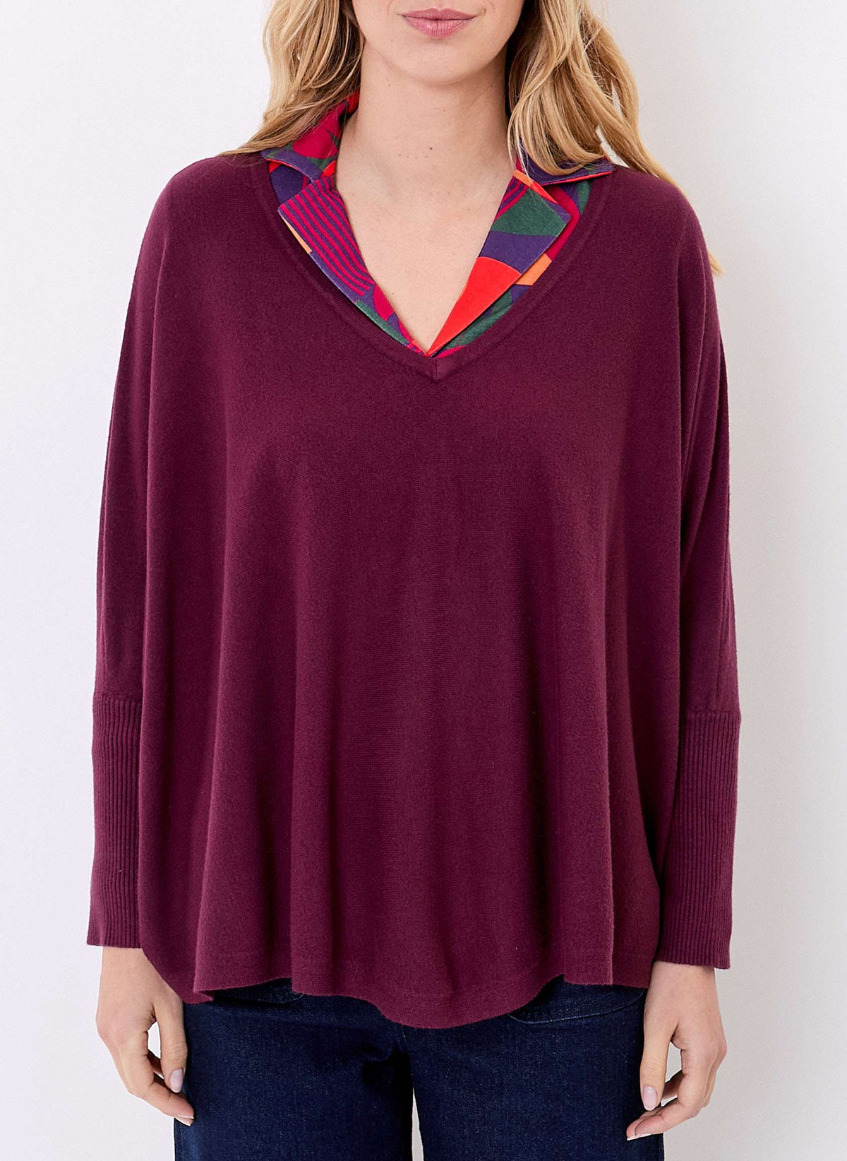Pull oversize maille col V LANA