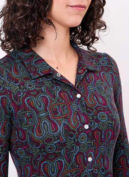 Robe chemise maille fluide imprimée SANDA
