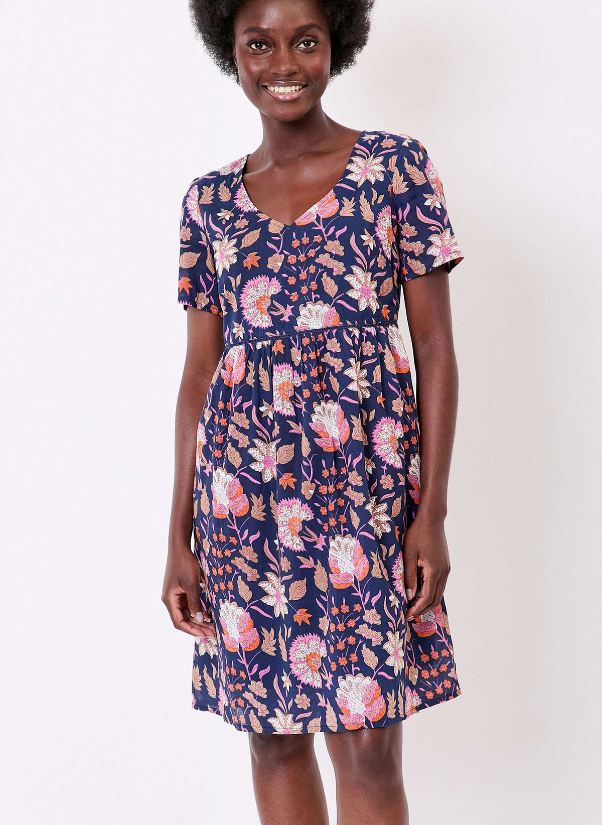 Robe imprimée évasée coton bio doublé SIWAN