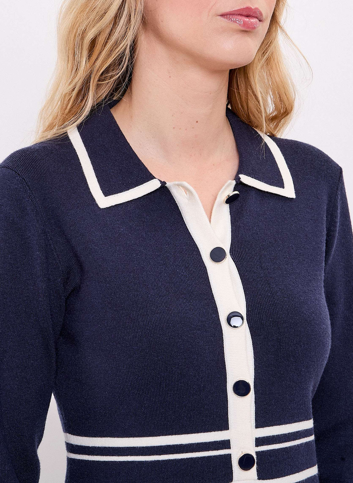 Robe maille compacte col chemisier MARGAUX