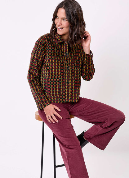 Veste courte velours imprimé côtelé LYSIANE