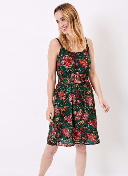 Robe imprimée fluide sans manches avec ceinture NATHOR