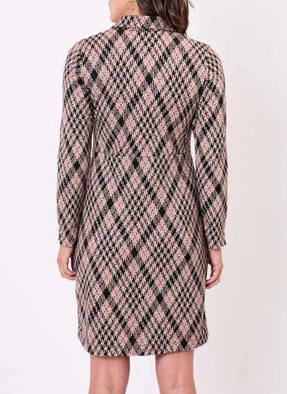 Robe maille jaquard recyclée col zippé CLELIE