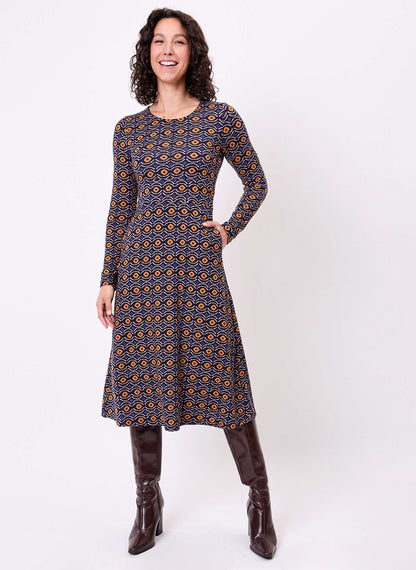 Robe midi imprimée maille fluide BANY