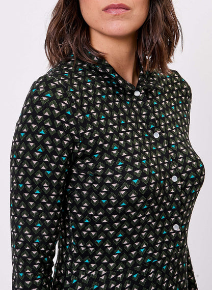 Robe chemise maille fluide imprimée SANDA