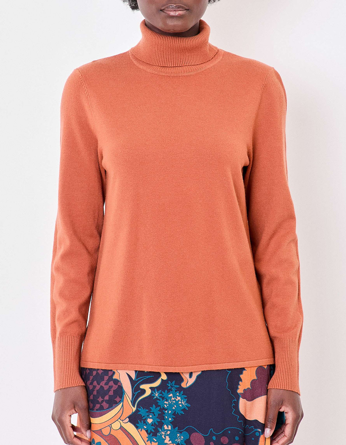 Pull maille col roulé uni BHOLA