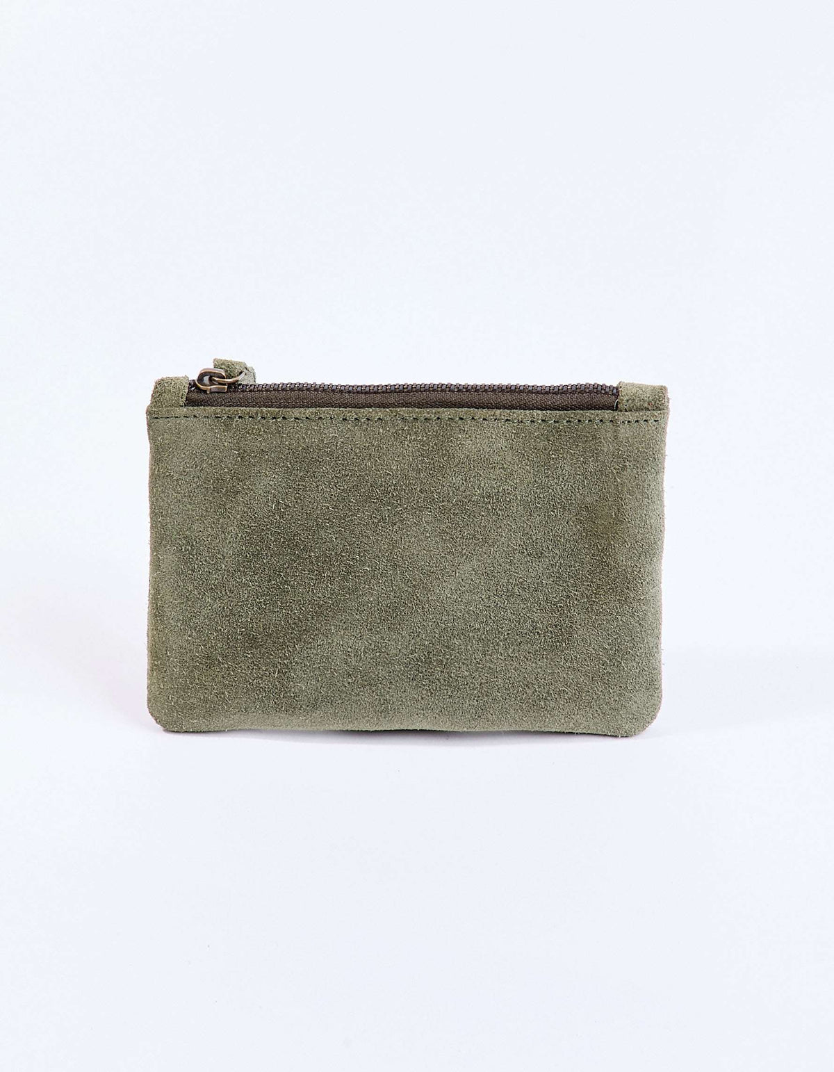Petite pochette zippée en Suede de cuir YADAV