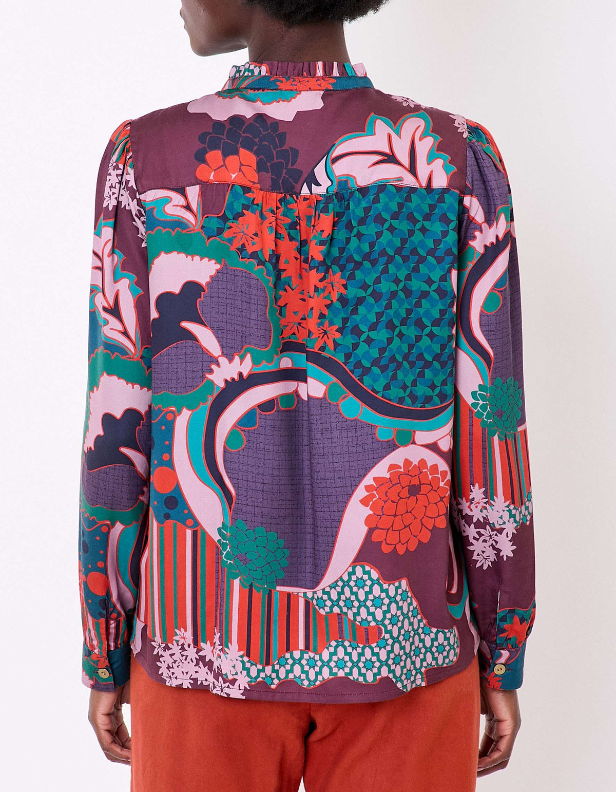 Blouse imprimée fluide volants BILL