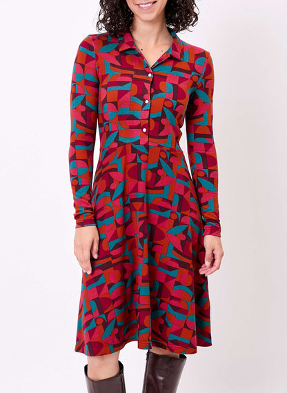Robe chemise maille fluide imprimée SANDA