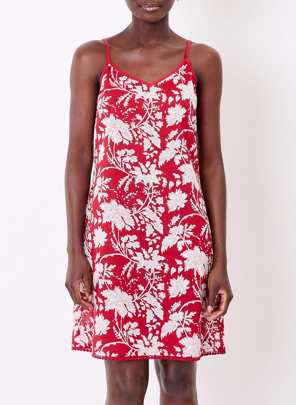 Robe coton bio imprimé fines bretelles IONA