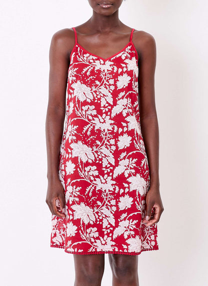 Robe coton bio imprimé fines bretelles IONA